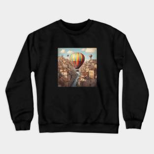 Air Balloon Sky Wings Travel Vintage Aircraft Crewneck Sweatshirt